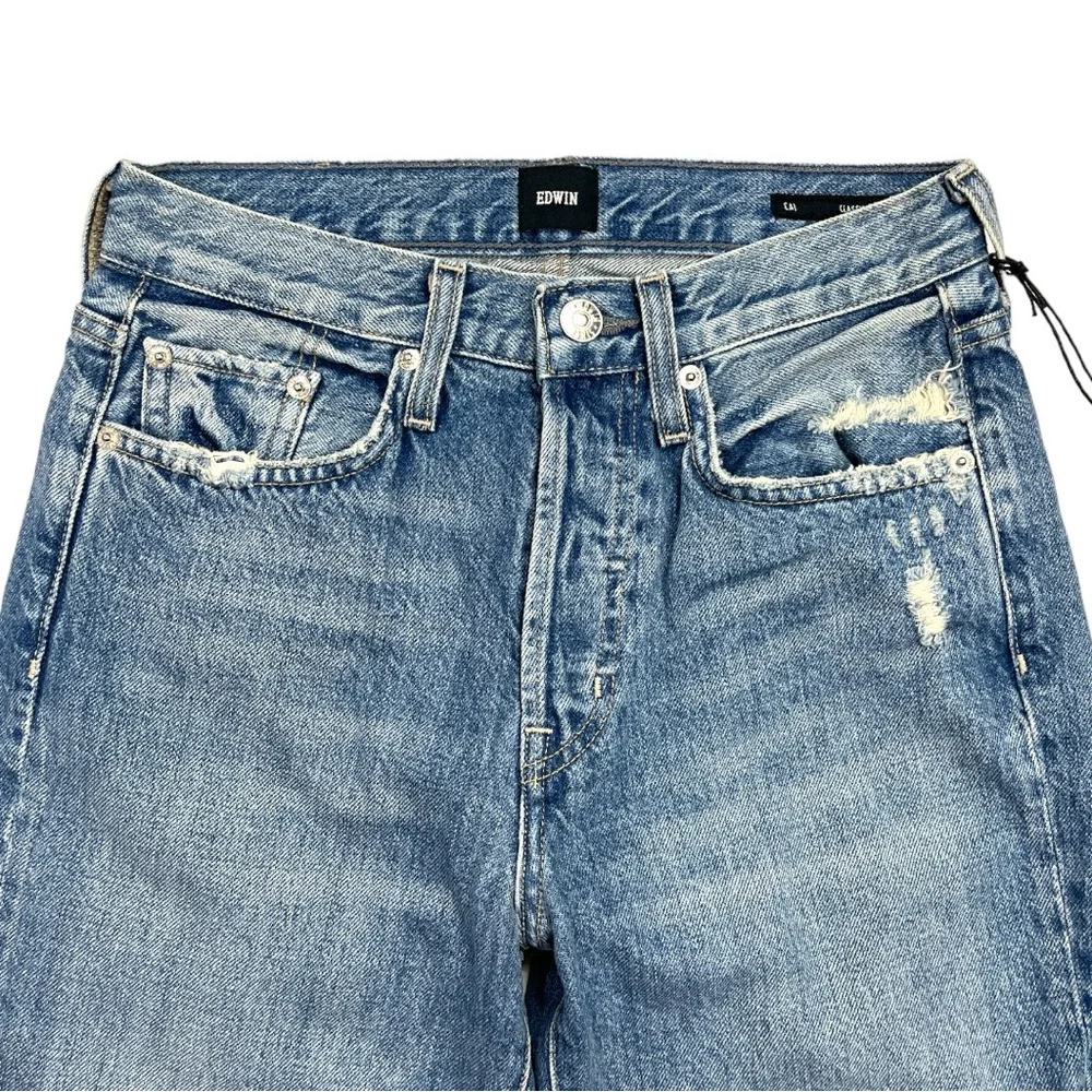 NWT Edwin CAI Classic Straight Jeans in Blue Shield Size 25